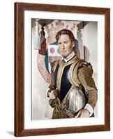 THE PRIVATE LIVES OF ELIZABETH AND ESSEX, Errol Flynn as the Earl of Essex, 1939-null-Framed Photo