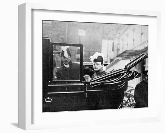 The Privy Council, Winston Churchill Leaving the Palace. a Nation's Apprehension, 1910-null-Framed Giclee Print