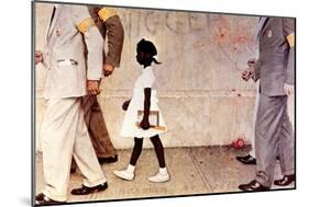 The Problem We All Live With (or Walking to School--Schoolgirl with U.S. Marshals)-Norman Rockwell-Mounted Giclee Print