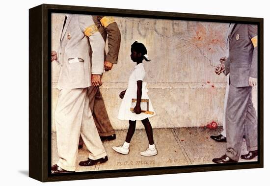 The Problem We All Live With (or Walking to School--Schoolgirl with U.S. Marshals)-Norman Rockwell-Framed Stretched Canvas