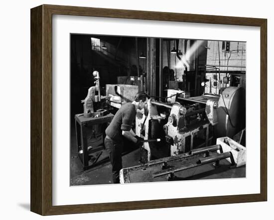 The Process of Forging Heads at the Edgar Allen Steel Foundry, Sheffield, South Yorkshire, 1962-Michael Walters-Framed Photographic Print