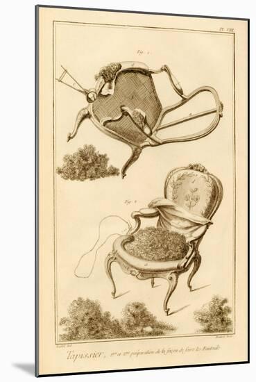 The Process of Upholstering a Chair, from the 'Encyclopedie Des Sciences Et Metiers'-French-Mounted Giclee Print