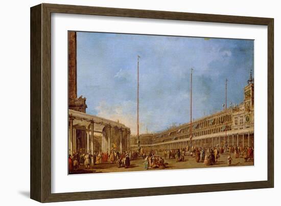 The Procession of the Corpus Domini Through St. Mark's Square, C.1766-70-Francesco Guardi-Framed Giclee Print