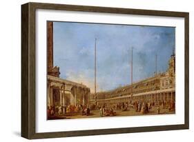 The Procession of the Corpus Domini Through St. Mark's Square, C.1766-70-Francesco Guardi-Framed Giclee Print