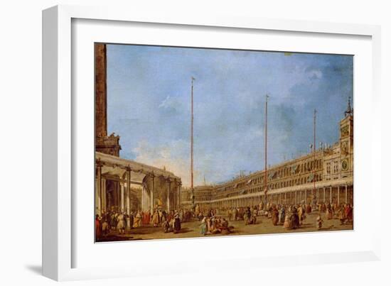 The Procession of the Corpus Domini Through St. Mark's Square, C.1766-70-Francesco Guardi-Framed Giclee Print