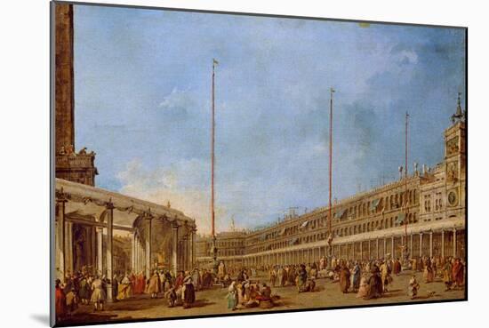 The Procession of the Corpus Domini Through St. Mark's Square, C.1766-70-Francesco Guardi-Mounted Giclee Print