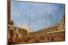 The Procession of the Corpus Domini Through St. Mark's Square, C.1766-70-Francesco Guardi-Mounted Giclee Print