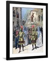 The Procession of the Good Friday, Holy Week, Seville, 1891-Henri Meyer-Framed Giclee Print