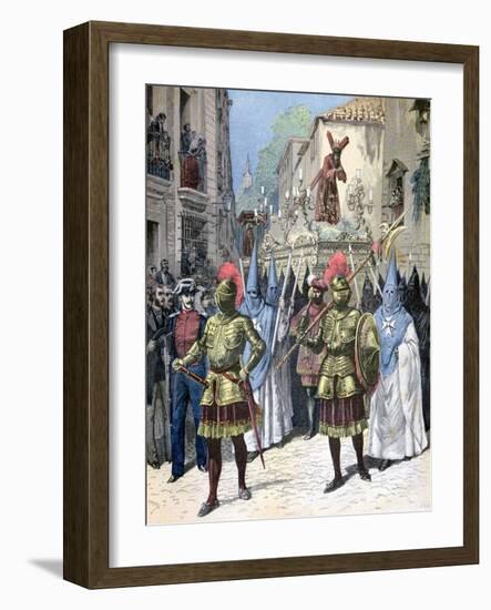 The Procession of the Good Friday, Holy Week, Seville, 1891-Henri Meyer-Framed Giclee Print