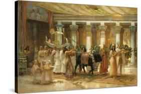 The Procession of the Sacred Bull, Apis, C.1879-Frederick Arthur Bridgman-Stretched Canvas