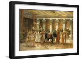 The Procession of the Sacred Bull, Apis, C.1879-Frederick Arthur Bridgman-Framed Giclee Print