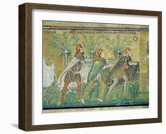 The Procession of the Three Kings (Mosaic)-Byzantine-Framed Giclee Print