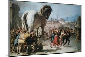 The Procession of the Trojan Horse into Troy, C1760-Giovanni Battista Tiepolo-Mounted Giclee Print