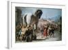 The Procession of the Trojan Horse into Troy, C1760-Giovanni Battista Tiepolo-Framed Giclee Print