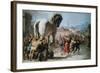 The Procession of the Trojan Horse into Troy, C1760-Giovanni Battista Tiepolo-Framed Giclee Print