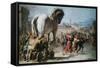The Procession of the Trojan Horse into Troy, C1760-Giovanni Battista Tiepolo-Framed Stretched Canvas