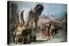 The Procession of the Trojan Horse into Troy, C1760-Giovanni Battista Tiepolo-Stretched Canvas