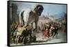 The Procession of the Trojan Horse into Troy, C1760-Giovanni Battista Tiepolo-Framed Stretched Canvas