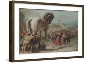 The Procession of the Trojan Horse into Troy, Ca 1760-Giandomenico Tiepolo-Framed Giclee Print