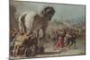 The Procession of the Trojan Horse into Troy, Ca 1760-Giandomenico Tiepolo-Mounted Giclee Print