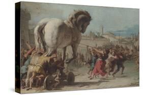The Procession of the Trojan Horse into Troy, Ca 1760-Giandomenico Tiepolo-Stretched Canvas