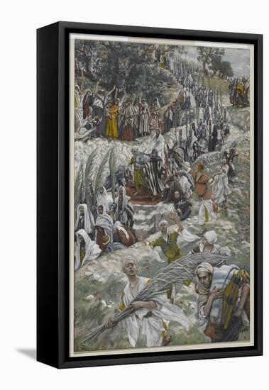 The Procession on the Mount of Olives-James Tissot-Framed Stretched Canvas