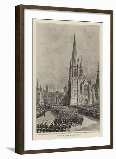 The Procession Passing the Reverend Newman Hall's Church (Christ Church) in Westminster Bridge Road-Henry William Brewer-Framed Giclee Print