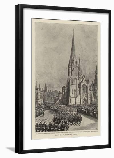 The Procession Passing the Reverend Newman Hall's Church (Christ Church) in Westminster Bridge Road-Henry William Brewer-Framed Giclee Print