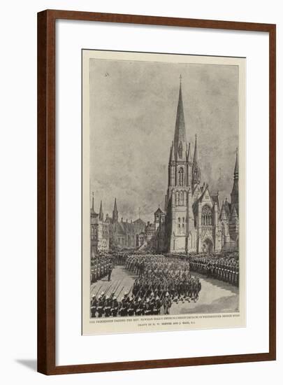 The Procession Passing the Reverend Newman Hall's Church (Christ Church) in Westminster Bridge Road-Henry William Brewer-Framed Giclee Print