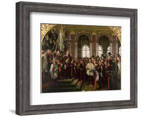 The Proclamation of Wilhelm as Kaiser of the New German Reich, in the Hall of Mirrors at Versailles-Anton Alexander von Werner-Framed Giclee Print