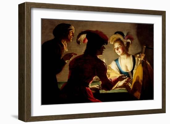 The Procuress, 1625-Gerrit van Honthorst-Framed Giclee Print