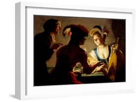 The Procuress, 1625-Gerrit van Honthorst-Framed Giclee Print