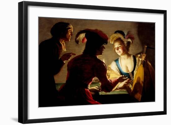 The Procuress, 1625-Gerrit van Honthorst-Framed Giclee Print