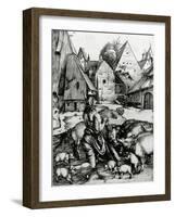 The Prodigal Son, 1496 (Engraving)-Albrecht Dürer-Framed Giclee Print