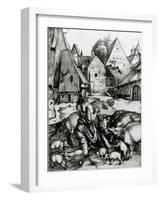 The Prodigal Son, 1496 (Engraving)-Albrecht Dürer-Framed Giclee Print