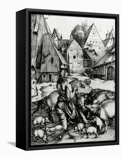 The Prodigal Son, 1496 (Engraving)-Albrecht Dürer-Framed Stretched Canvas