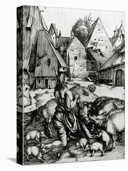 The Prodigal Son, 1496 (Engraving)-Albrecht Dürer-Stretched Canvas