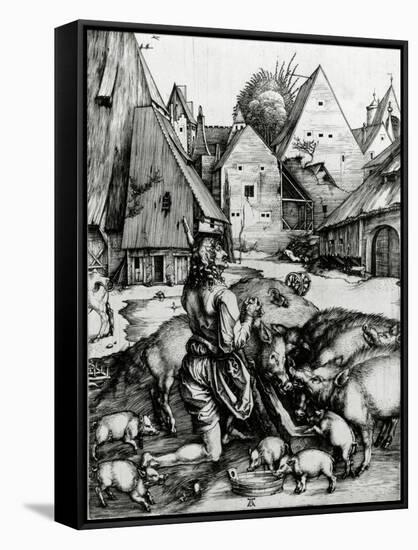 The Prodigal Son, 1496 (Engraving)-Albrecht Dürer-Framed Stretched Canvas