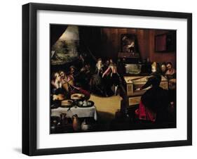 The Prodigal Son with the Courtesans Or, Interior Scene-Pieter Jansz. Pourbus-Framed Giclee Print