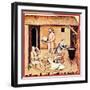 The Production of Cheese. a Miniature from Tacuinum Sanitatis, Second Half of 14th C-null-Framed Giclee Print