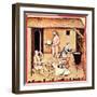 The Production of Cheese. a Miniature from Tacuinum Sanitatis, Second Half of 14th C-null-Framed Premium Giclee Print