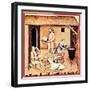 The Production of Cheese. a Miniature from Tacuinum Sanitatis, Second Half of 14th C-null-Framed Premium Giclee Print