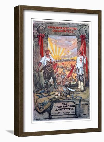 The Proletarian Dictatorship's Year: October 1917-October 1918-Alexander Apsit-Framed Giclee Print