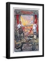 The Proletarian Dictatorship's Year: October 1917-October 1918-Alexander Apsit-Framed Giclee Print