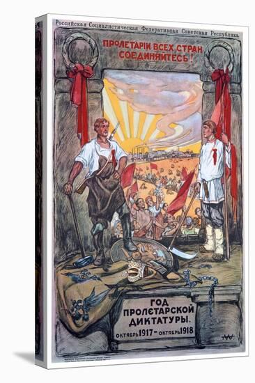 The Proletarian Dictatorship's Year: October 1917-October 1918-Alexander Apsit-Stretched Canvas