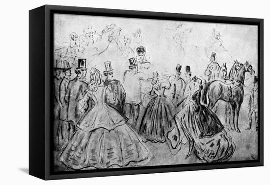 The Promenade, 19th Century-Constantin Guys-Framed Stretched Canvas
