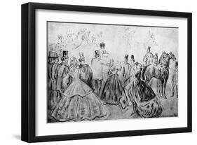 The Promenade, 19th Century-Constantin Guys-Framed Giclee Print