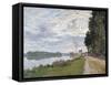 The Promenade at Argenteuil. La Promenade d'Argenteuil-Claude Monet-Framed Stretched Canvas