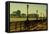 The Promenade in Lower Manhattan with New Jersey.-Sabine Jacobs-Framed Stretched Canvas