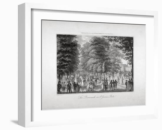 The Promenade in St James's Park, Westminster, London, 1804-Edward Pugh-Framed Giclee Print